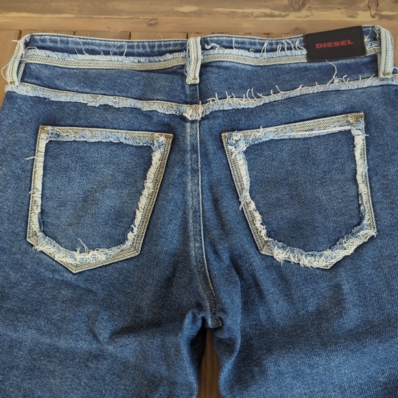 Diesel Skinny Cropped Raw Hem Jeans SZ 28 - Picture 13 of 16